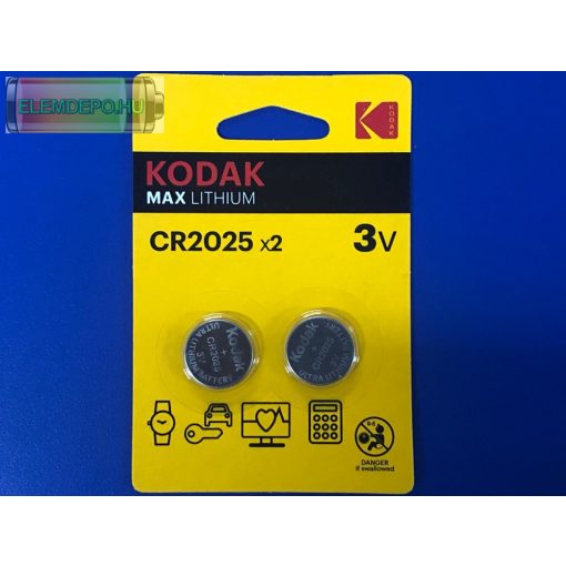 Kodak CR 2025 3V KCR 2025 Lithium NEW B2  (1 db elem )