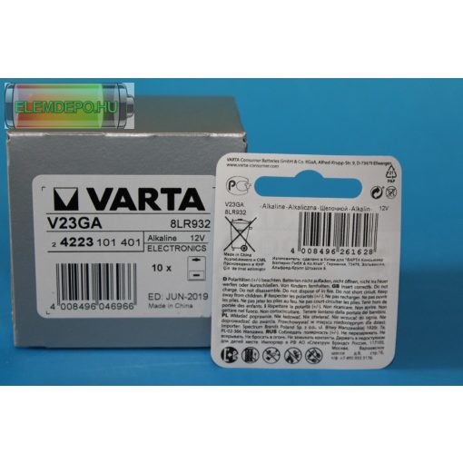 Varta V23GA 12V (4223) 8LR932 - Elemdepo - elemek, fotós kel