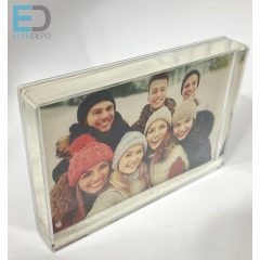   Hógömb-Fényképes Tégla, havazik-arany csillám, 10 x 15cm-es képnek