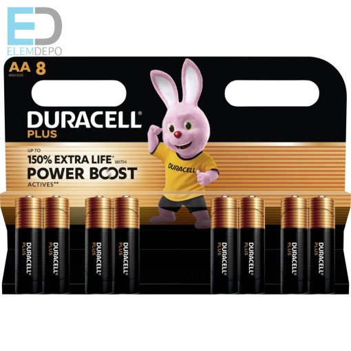 Duracell Plus Boost 150% Extra Life MN1500 AA B8 NEW