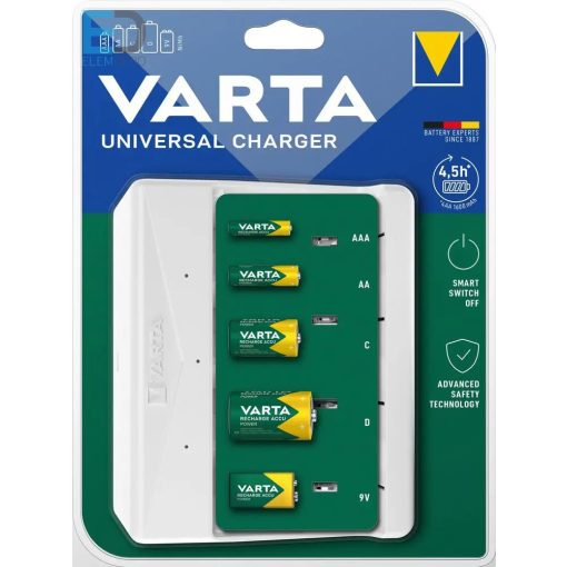 Varta Universal Charger 57658 Univerzális akkumulátor töltő AA, AAA, C, D, töltésére