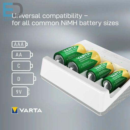 Varta Universal Charger 57658 Univerzális akkumulátor töltő AA, AAA, C, D, töltésére