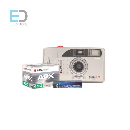 AgfaPhoto Analog motoros fényképezőgép set + (  APX400-36 film, tok, elem)