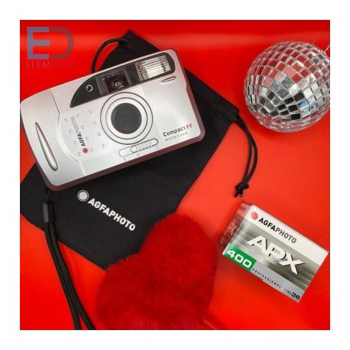 AgfaPhoto Analog motoros fényképezőgép set + (  APX400-36 film, tok, elem)
