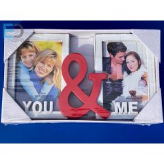   Osztott képkeret " You & Me " 2 db 10 cm x 15 cm képnek 