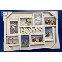   Osztott képkeret " HOME " 8 képes ( 10 x 15cm ) fehér