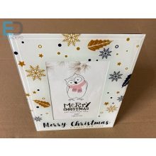 " Merry Christmas " Karácsonyi üveg képkeret 10 x 15cm álló- fekvő kivitel