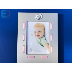 Képkeret szalaggal elefánttal 13x18cm képnek fém-plüss