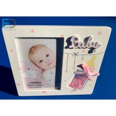   Gedeon Photo frame " Baby " fehér-rózsaszín babás képkeret 10 x 15cm képnek