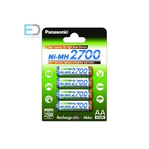 Panasonic akku AA 2700mAh Ni-MH High Capacity  ( 1 db akku )