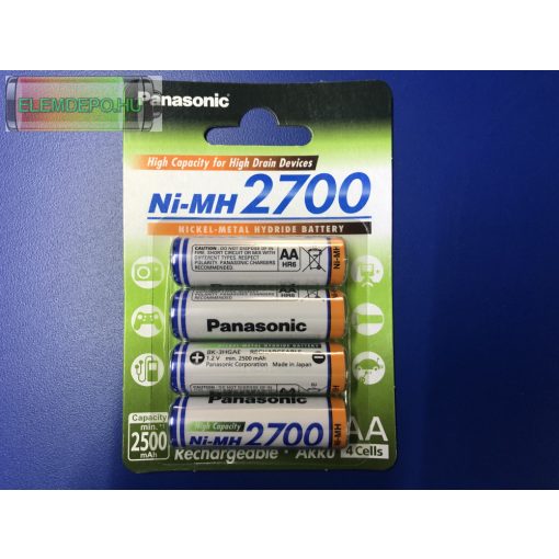 Panasonic akku AA 2700mAh Ni-MH High Capacity  ( 1 db akku )
