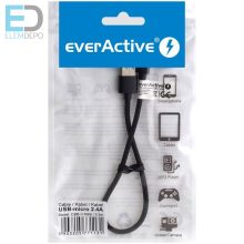 everActive fonott USB kábel - micro USB, CBB-0,3 MB 30 cm, 2,4A, ekete