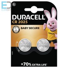 Duracell Lithium CR 2025  3V +70% Extra Life BL2 NEW  (1db /ár)