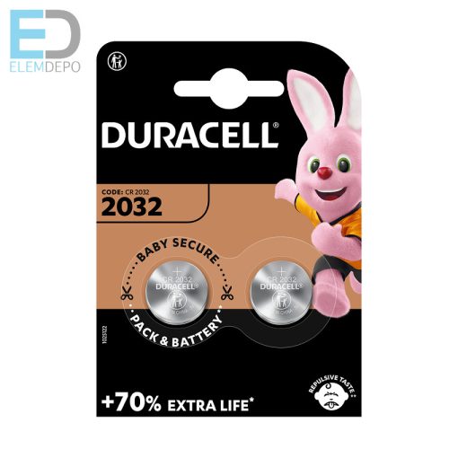 Duracell Lithium CR2032 3V B2 +70% Extra Life NEW ( 1db elem )