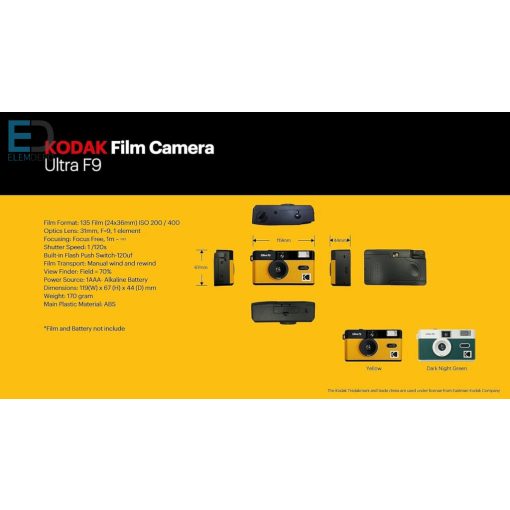 Kodak Ultra F9 White/dark Night Green Film camera DA00252