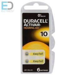Duracell  DA10N6 ActivAir DA10 N6 hallókészülék elem B6