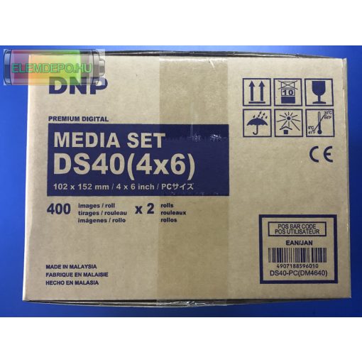 DNP DS40 10 x 15cm  ( 4" x 6" ) 2 x 400 Media Set 