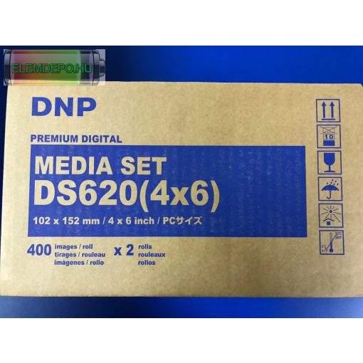 DNP DS620 10 x 15cm ( 4" x 6" )  ( 2 x 400prints ) Media Set