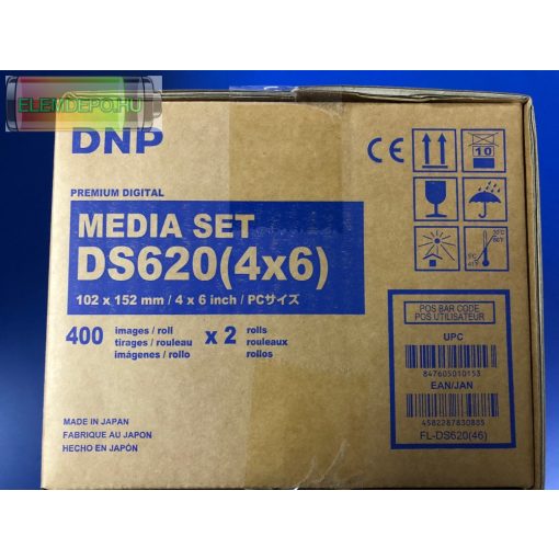 DNP DS620 10 x 15cm ( 4" x 6" )  ( 2 x 400prints ) Media Set
