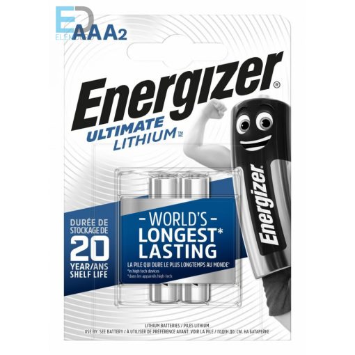 Energizer Ultimate Lithium L92 AAA B2 ( 1 db / ár ) NEW műanyagmentes papír csomagolás