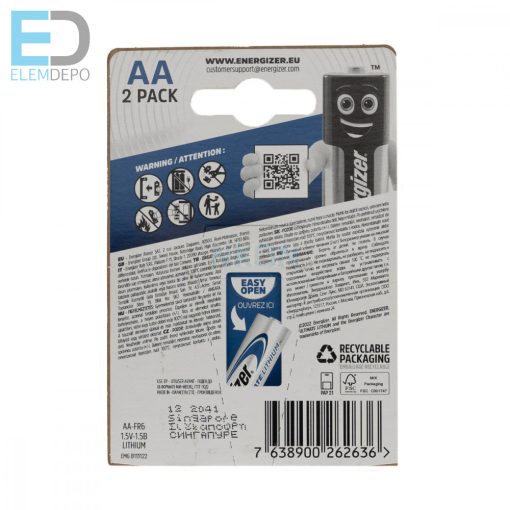 Energizer Ultimate Lithium AA L91 ceruza  B2