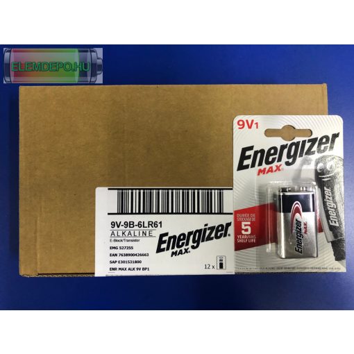 Energizer  Max 9V 6LR61 NEW BL1