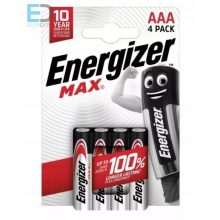 Energizer Max AAA LR03 NEW B4  ( 1 db elem ) Plastic free csomagolás