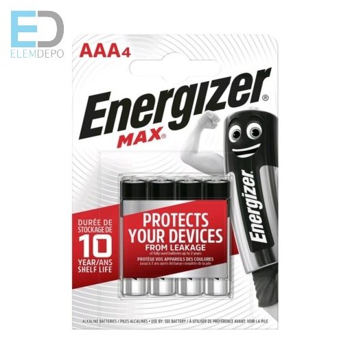 Energizer Max AAA LR03 NEW B4  ( 1 db elem ) Plastic free csomagolás