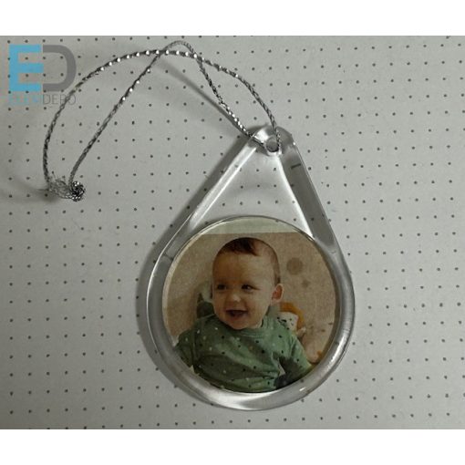 Fényképes karácsonyfa függő, fényképes dísz " kerek " (10db / csomag)