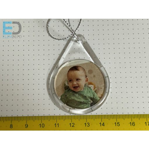 Fényképes karácsonyfa függő, fényképes dísz " kerek " (10db / csomag)