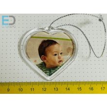 Fényképes karácsonyfa függő, fényképes dísz " szív " (10db / csomag)