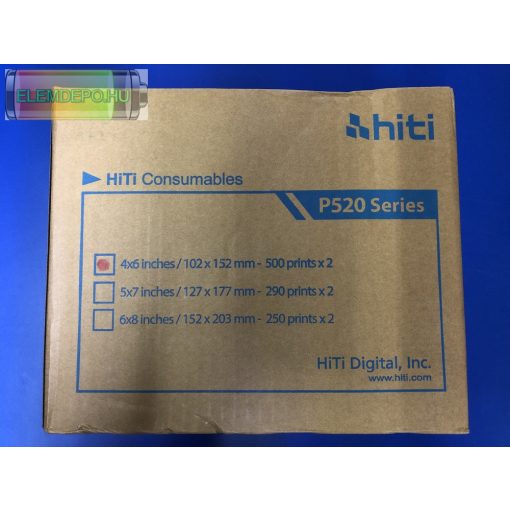 HITI P520 / 525L 10 x 15cm 4" x 6" ( 2 x 500 prints ) Media Set Blue Box G2