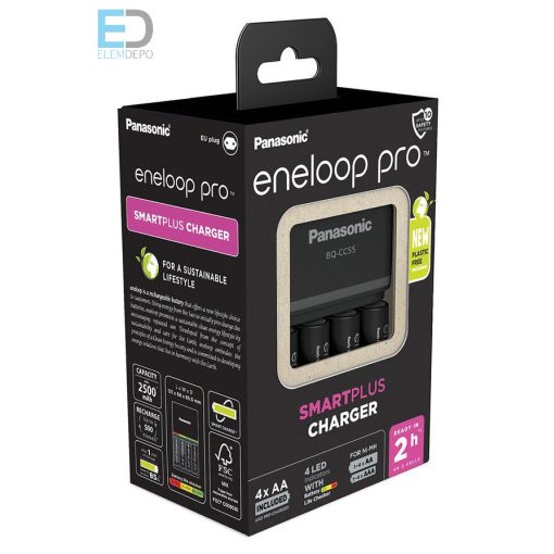 Panasonic Eneloop Smart Plus Pro Charger +4AA 2500mAh Töltő + akkumulátor szett