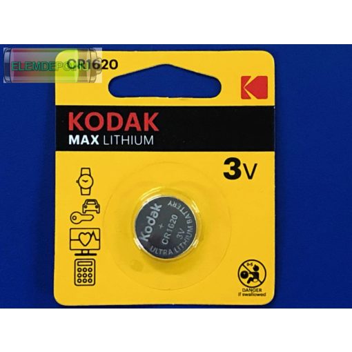 KODAK MAX CR1620 3V Lithium B2 1 db elem