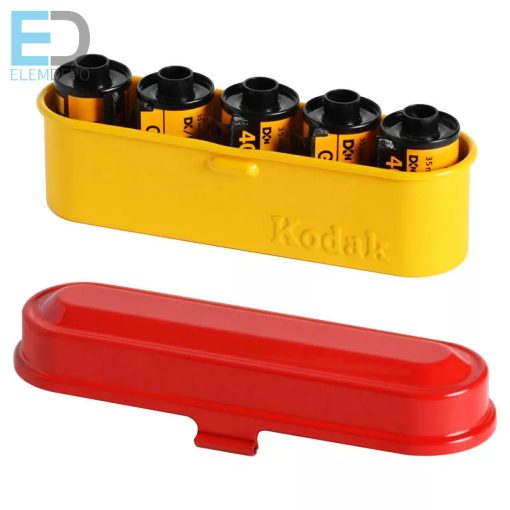 Kodak filmtartó tároló doboz ( yellow-red cap) 5 tekercs 135 (35mm) film tárolására