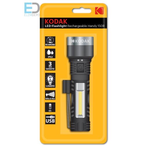 Kodak elemlámpa LED Flashlight Rechargeable Handy 150R
