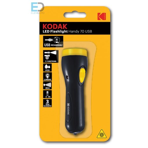Kodak elemlámpa LED Flashlight Handy 70 USB tölthető Li-Ion
