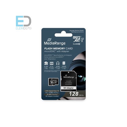 MediaRange Micro SDXC 128 GB Class 10 memória kártya
