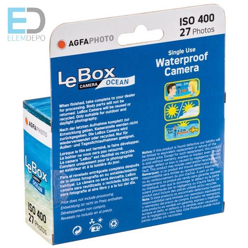 AGFA  LeBox Ocean 400-27 NEW Vízalatti eldobható, egyszer használatos fényképezőgép