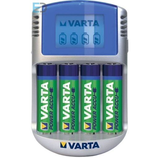 Varta 57070 LCD Charger + 4 AA 2.600mAh  LCD akkutöltő 2 órás töltés+12V aurós adapter + USB