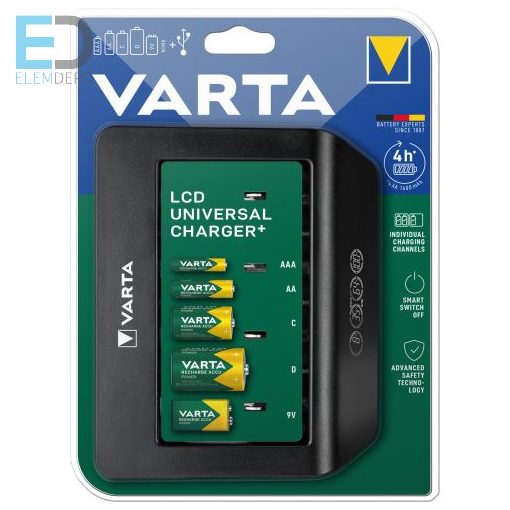 VARTA 57688 LCD Universal Charger akkutöltő (AA, AAA, C, D, 9V)