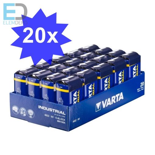 Varta Industrial 4022 9V elem  ( Pack 20 )
