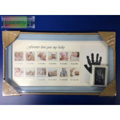Képkeret 12 hónap kézlenyomattal kék